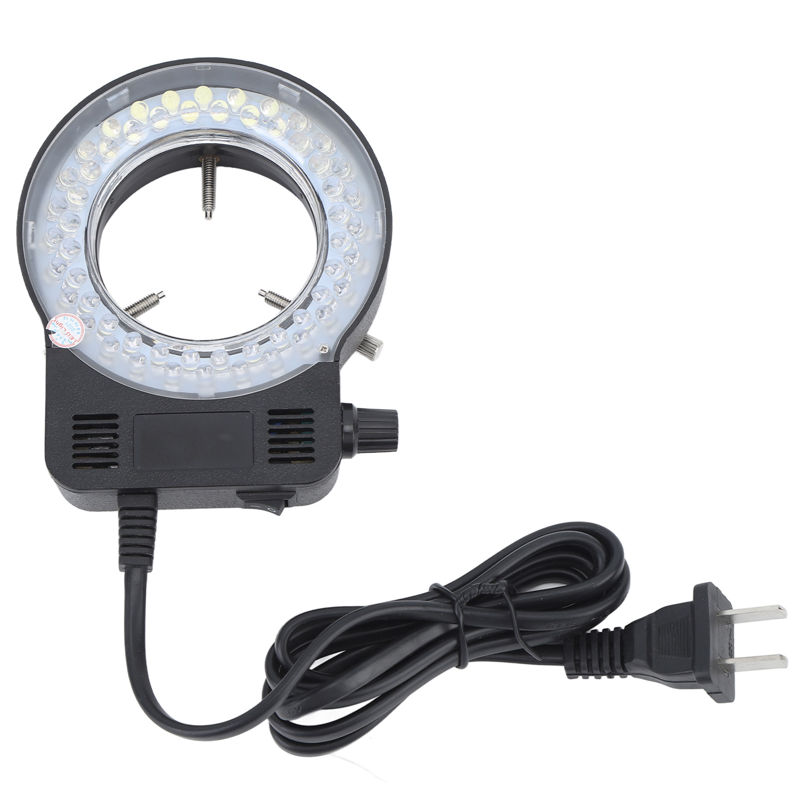 Anneau lumineux LED pour microscope, luminosité réglable, ABS, prise US 100-240 V