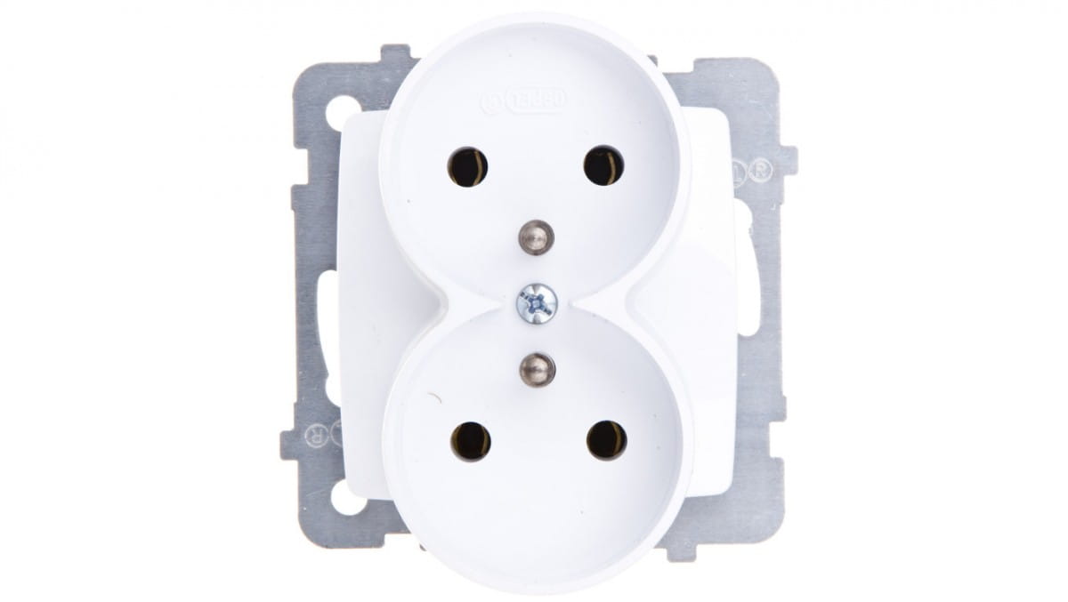 Oem Weiß Karo Doppelsteckdose Mit/Ohne Gp-2Srz/M/00