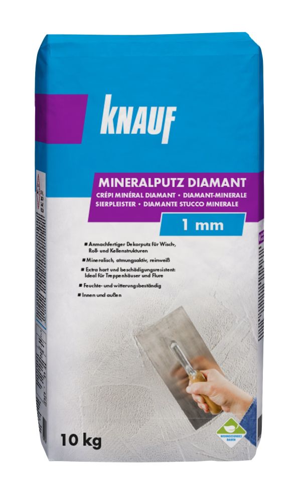 Knauf Mineralputz Diamant 10 Kg 1,0 Mm Körnung Reinweiß Putze