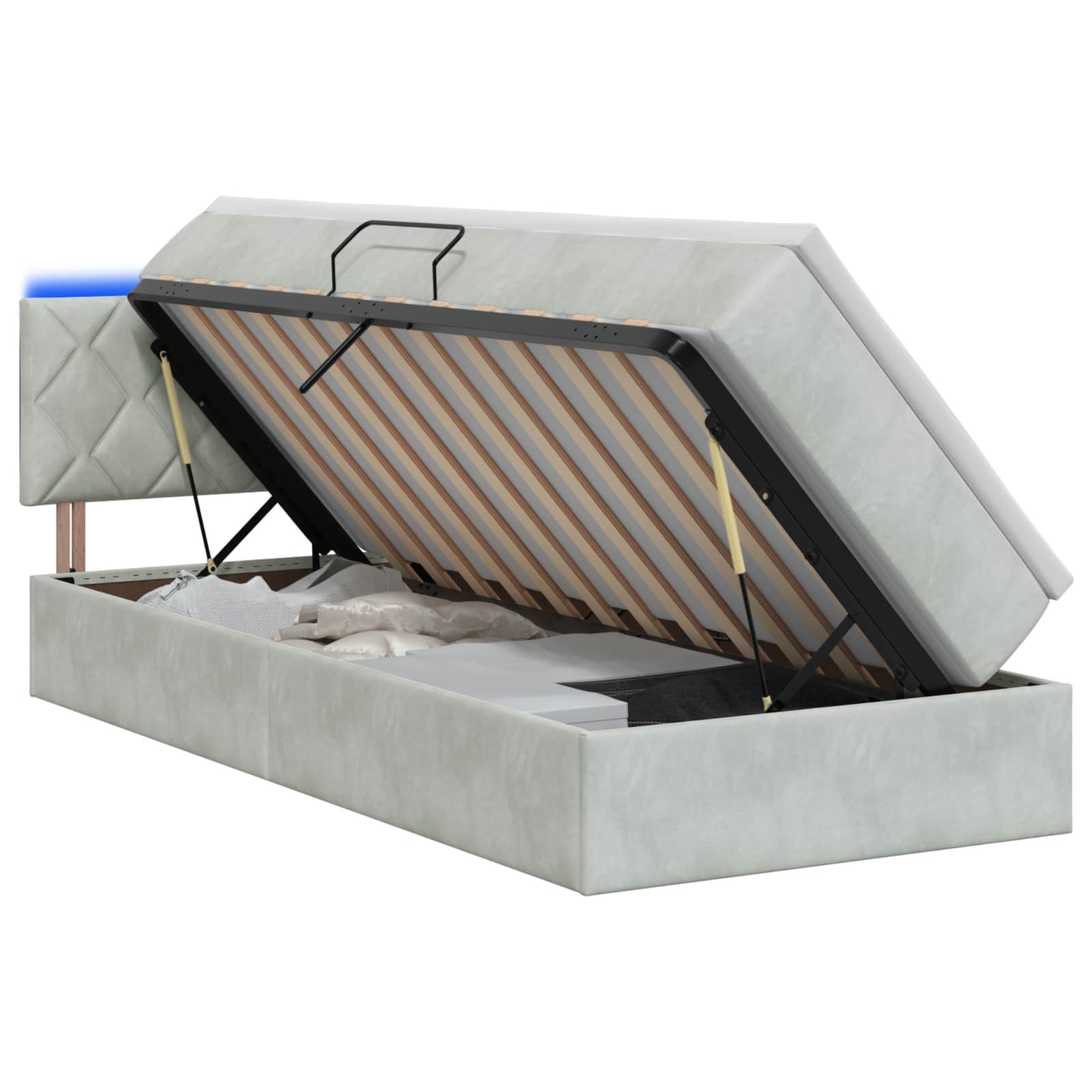 Vidaxl Grau Bett, Stauraumbett (90 X 200 Cm) - Image 2
