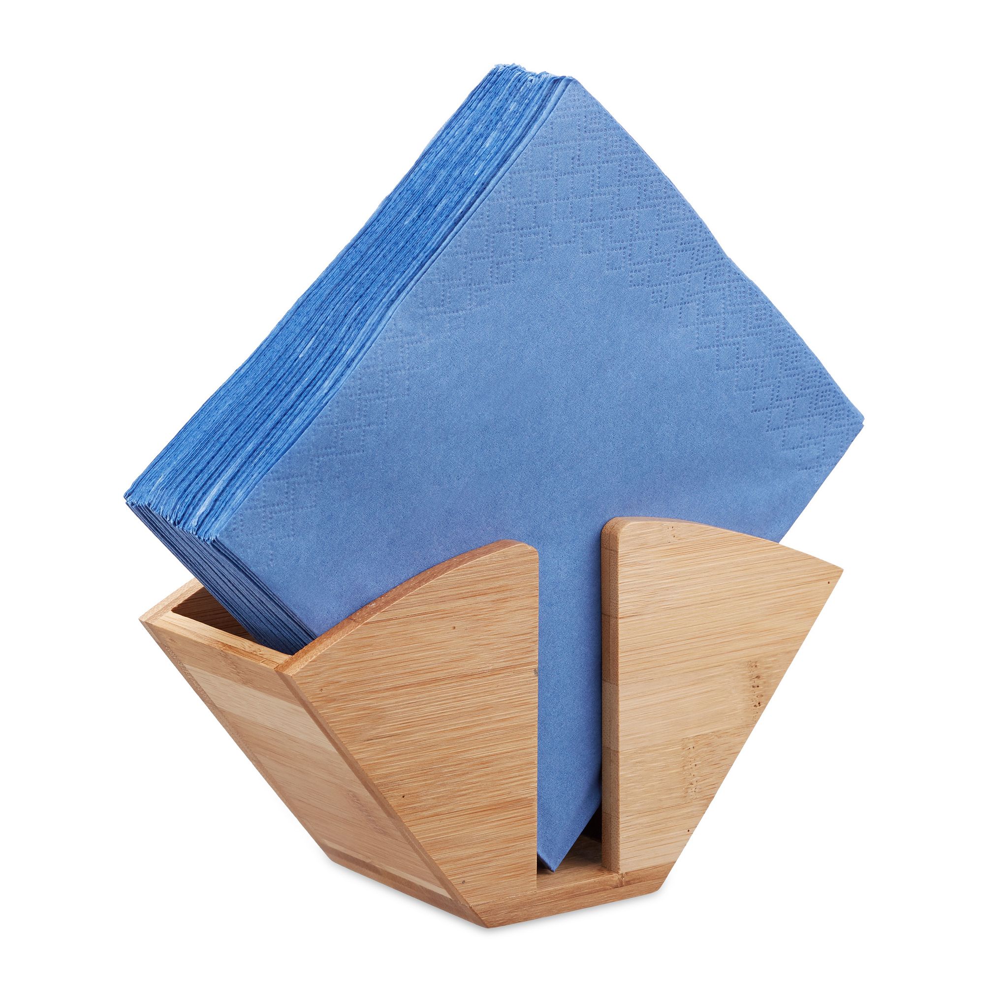 Relaxdays Wooden Napkin Holder, Bamboo Coffee Filter Dispenser, Napkin Stand, Hxwxd, 11 X 20 X 7.5 Cm, Natural
