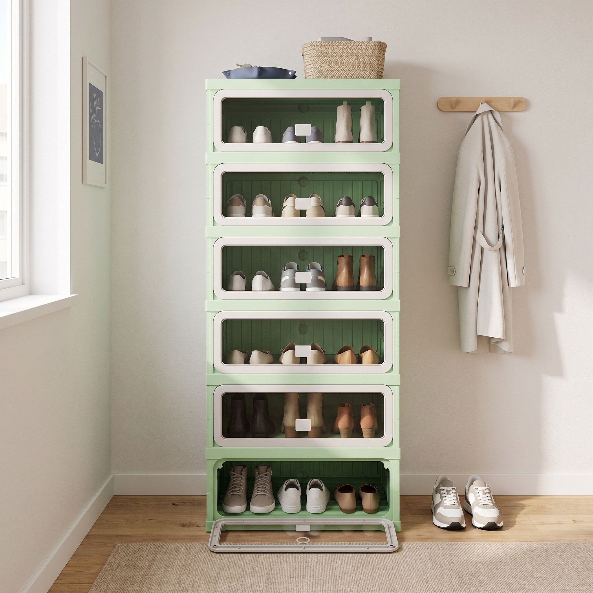 Meuble À Chaussures Pliable 45x34x106 Cm