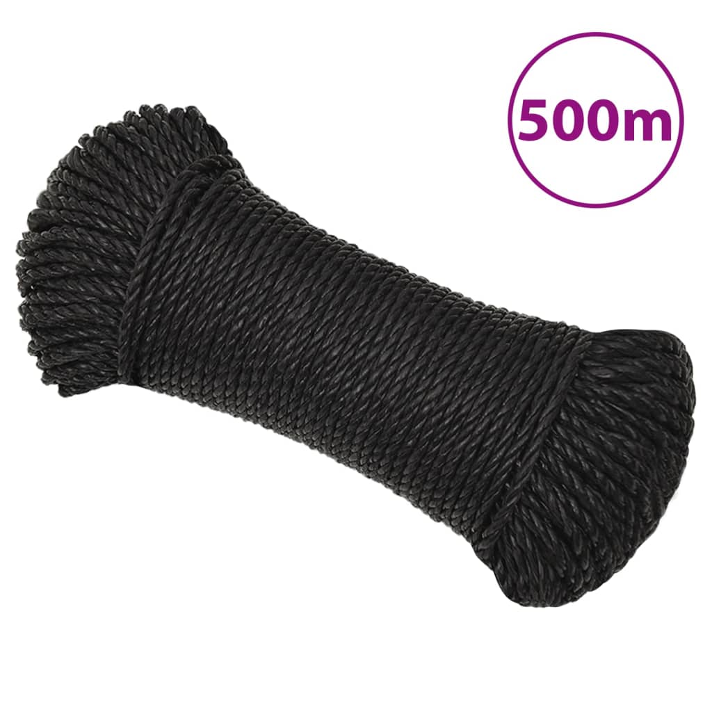 Vidaxl Schwarz Arbeitsseil 8 Mm 500 M Polypropylen