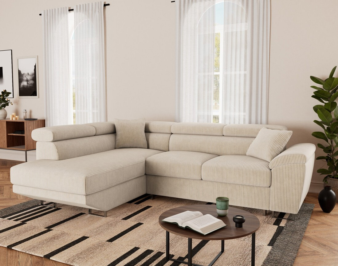 Bestmobilier - Baoji - Canapé D'Angle Gauche 5 Places Convertible Avec