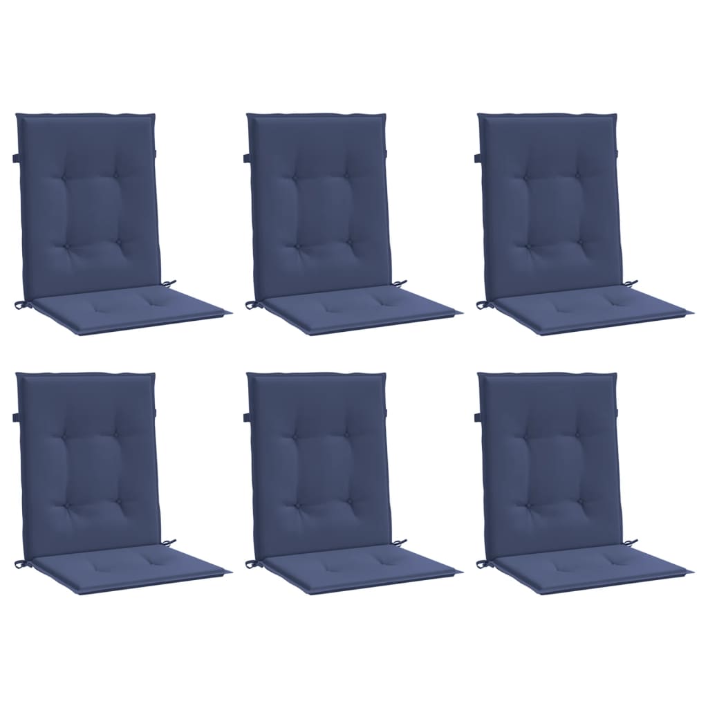 VidaXL - Coussin de chaise à dossier bas tissu, One Size, Bleu