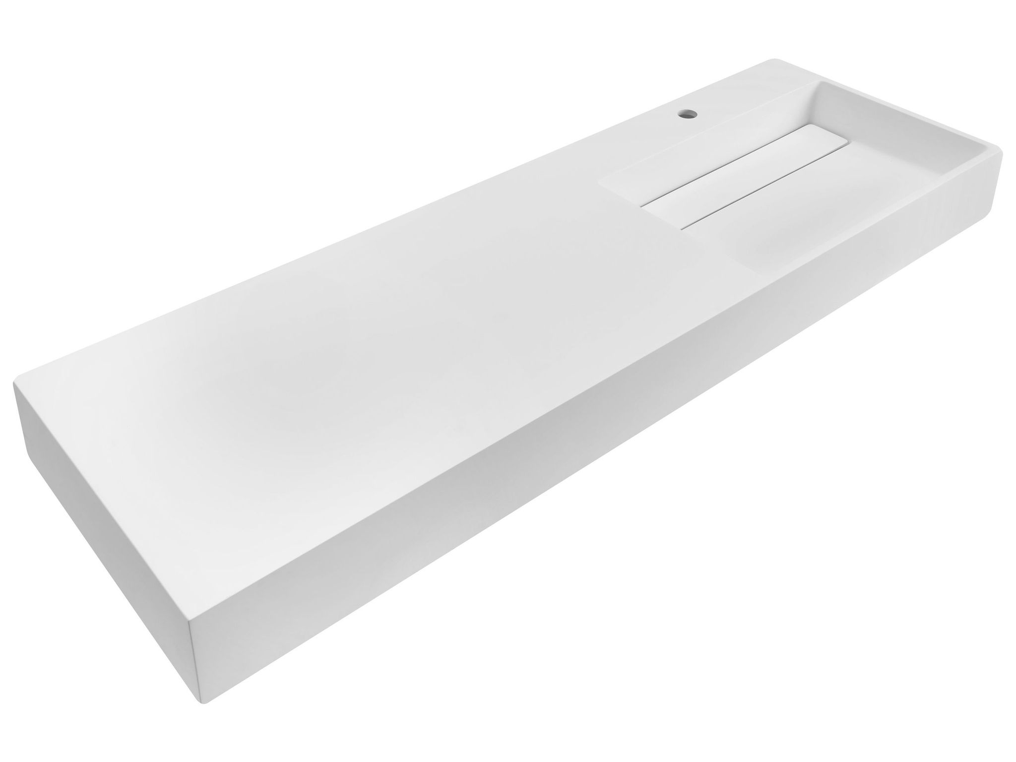 Beliani Wall Hung Basin Cusco 1500 X 480 Mm Mineral Cast White