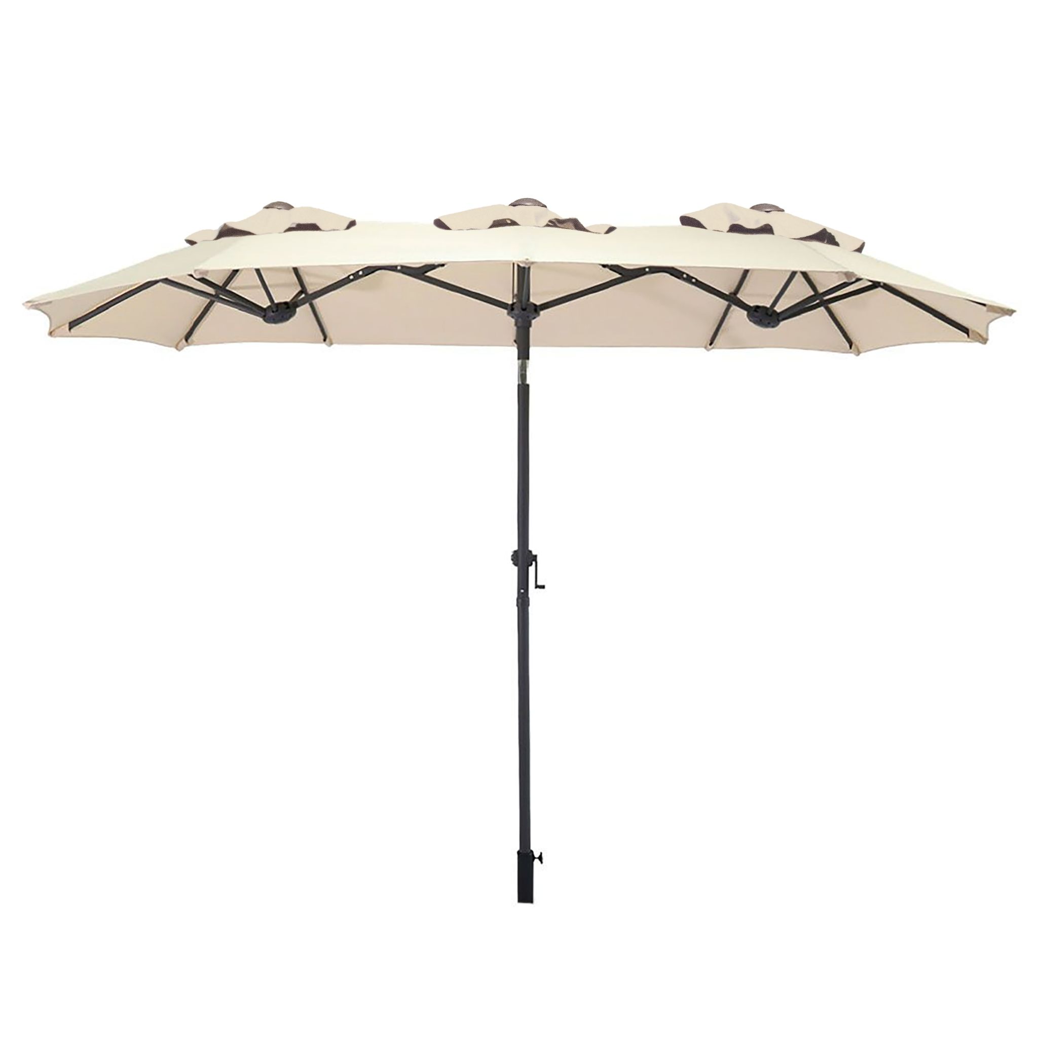 Spetebo - Trois Coupole Parasol 300 X 150 Cm - Pliable / Manivelle