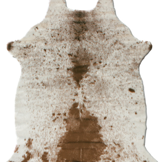 Décoweb - Tapis Peau De Bête - Imitation Vache Tachetée Claire - Marron
