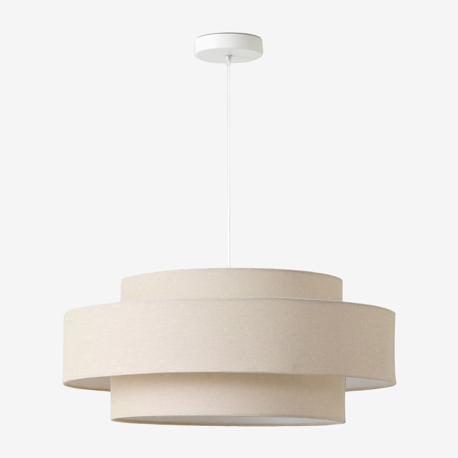 Sklum – Suspension Lumira Ø55 Cm – Design Cylindrique En Lin Beige