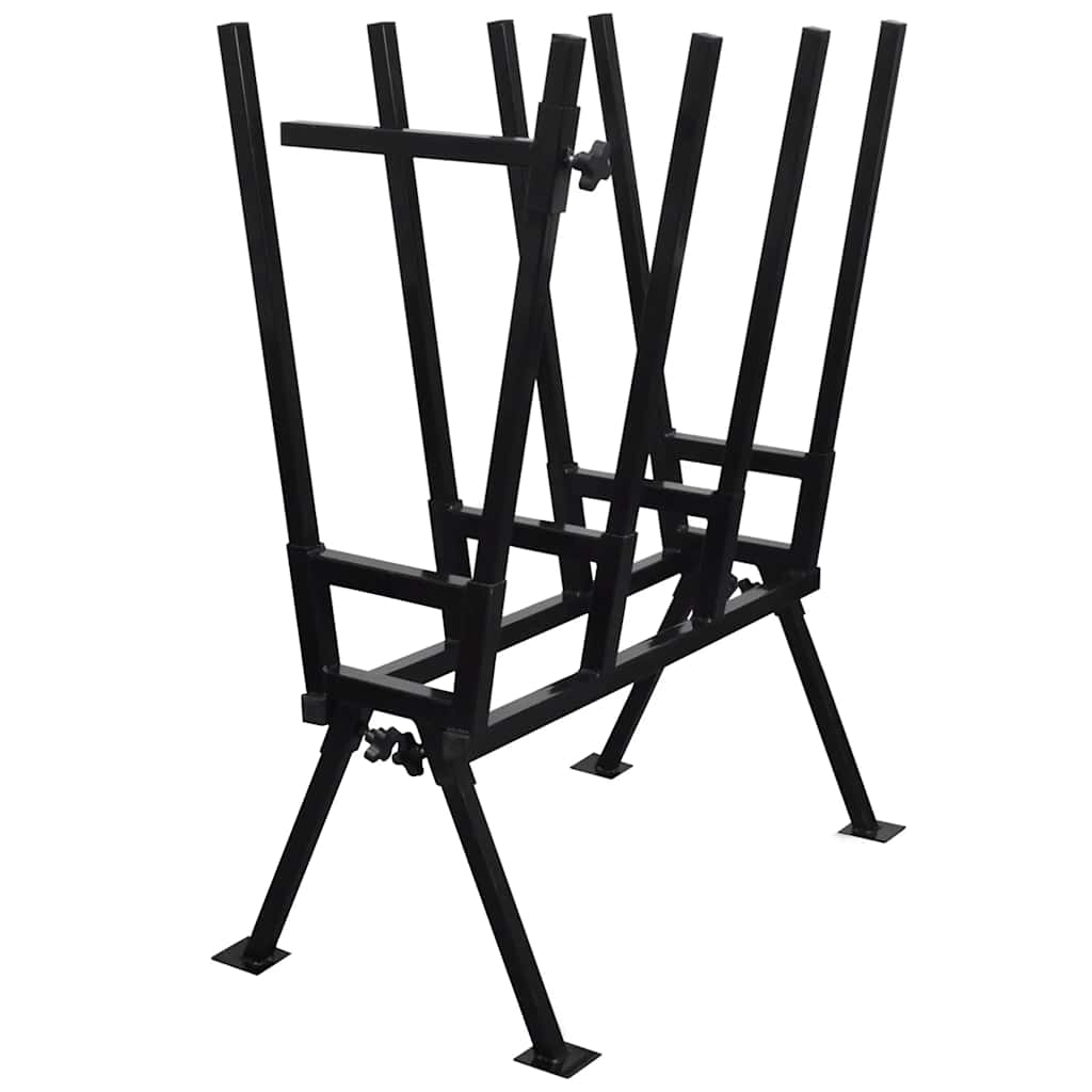 Tréteau de sciage réglable en acier enduit noir, 400 kg, 76 x 50 x 103 cm