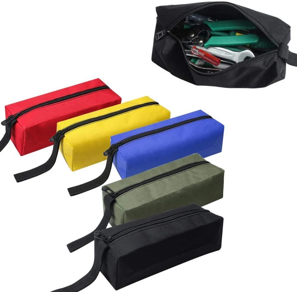 Trousse à outils en toile 600D imperméable avec fermeture éclair, lot de 5