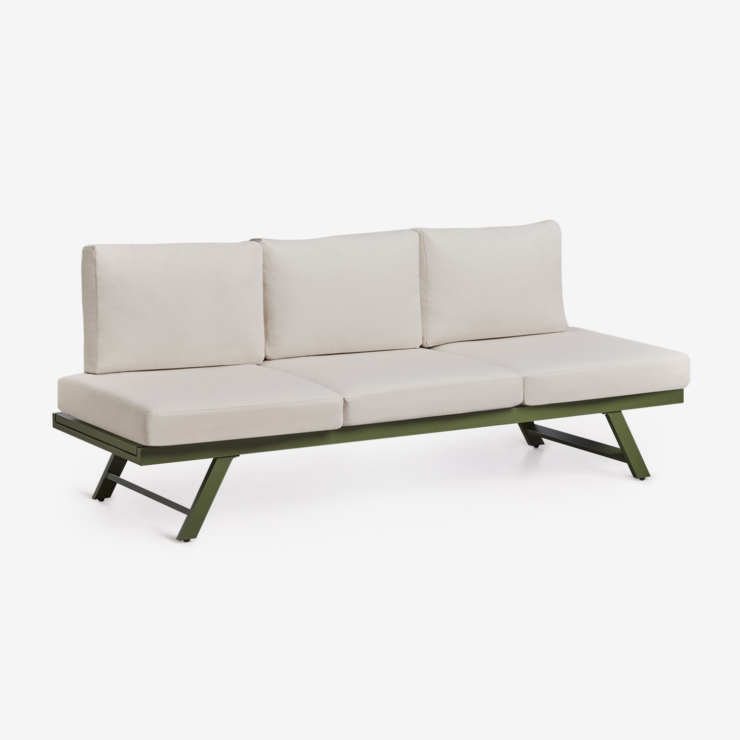 Sklum Sofá de Jardín de 3 Plazas Reclinable en Aluminio Libanc