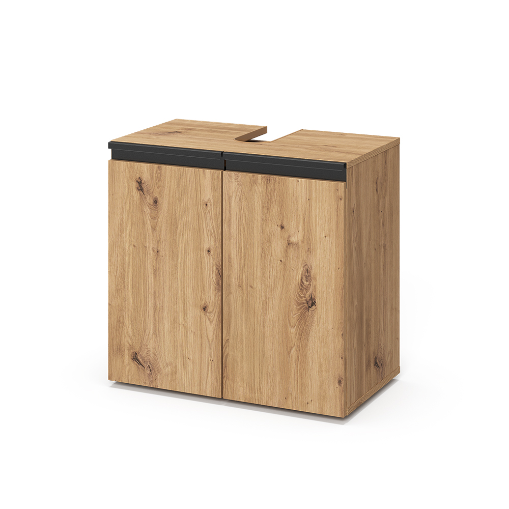 Meuble Vasque Simple Torren, Artisan, 60x58cm Avec 2 Portes, Vicco
