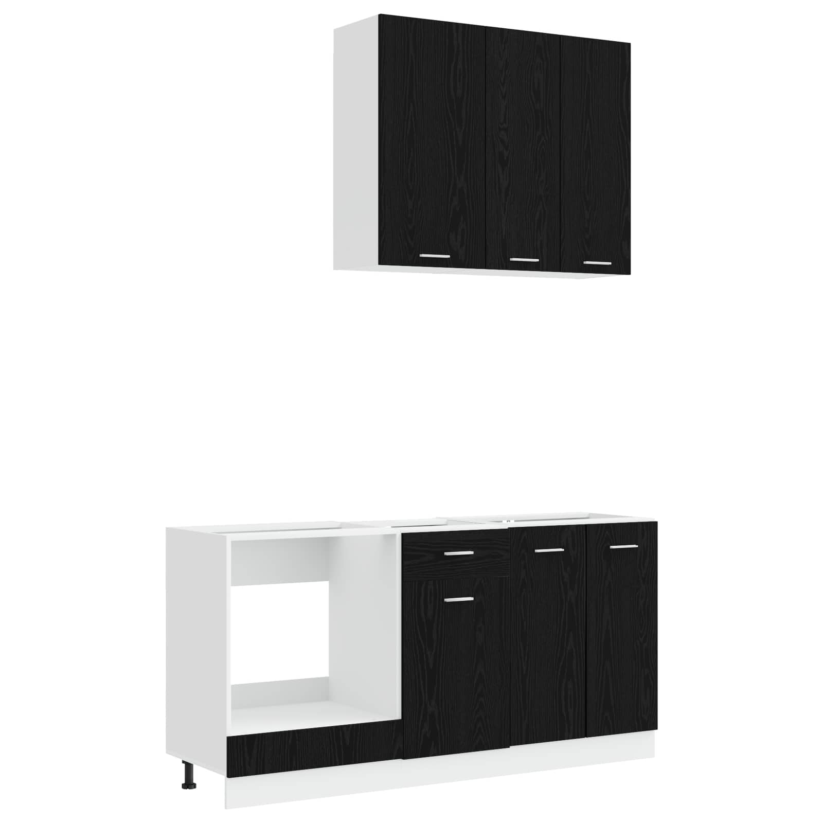 Vidaxl Kücheneinheit Lyon 5 Stk. Schwarze Eiche Holzwerkstoff 8721451564690 - Image 2