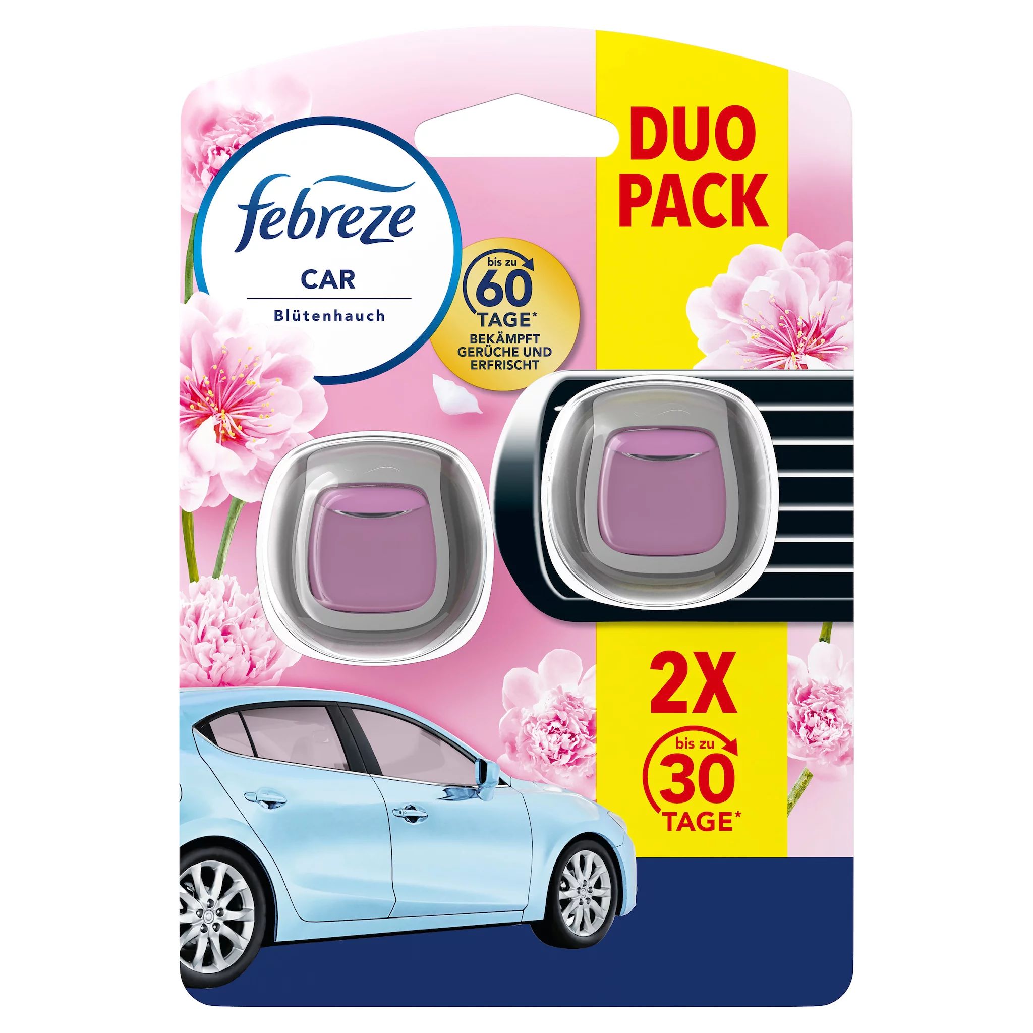 Febreze Autoduft Blütenhauch, 2 Stück | Auto-Clip bekämpft Gerüche und sorgt bis zu 70 Tage für angenehme Frische im Auto. - Bild 5
