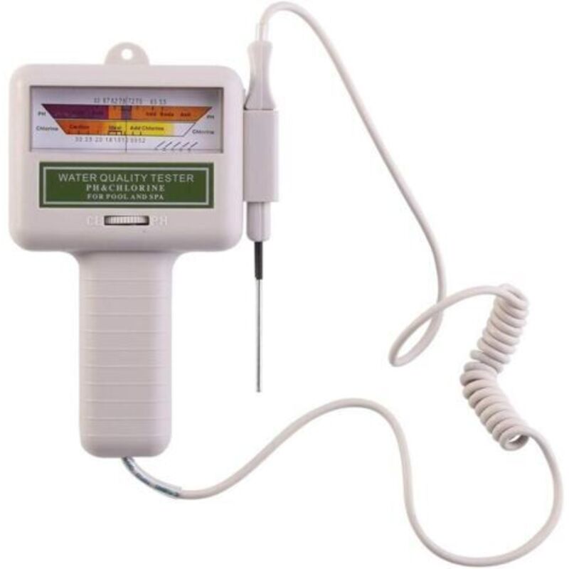 Misuratore Di Qualità Dell'acqua, Tester Digitale 2 In 1 Per Ph E Cloro/cl2, Controller Portatile Per Il Controllo Della Qualità Dell'acqua Con Ampio Display Per Piscine E Spa (grigio-bianco)