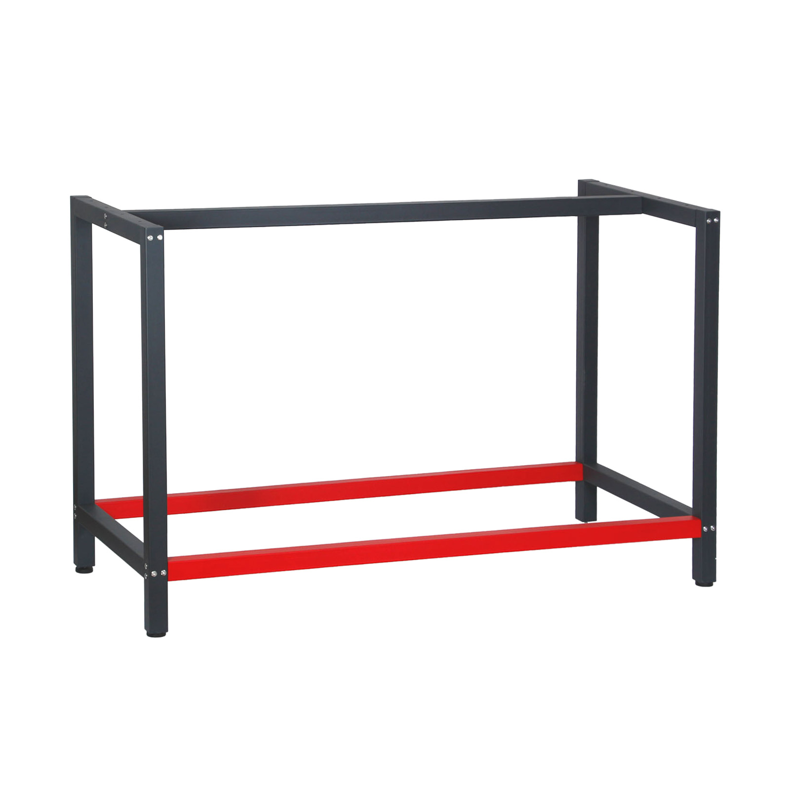 Wiltec - Pied D'Établi 125x57x81 Cm Acier Anthracite Rouge Support