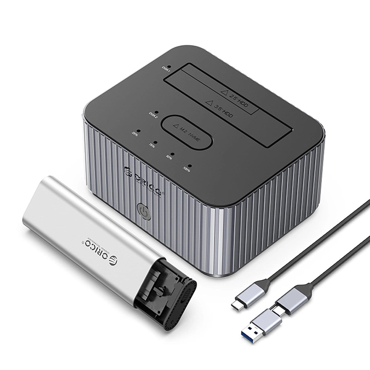 Orico Grau It28e-C Dockingstation Für Hdd / Ssd Sata 2,5 Zoll / 3,5 Zoll - Ssd Sata M.2 Nvme, - Bild 4