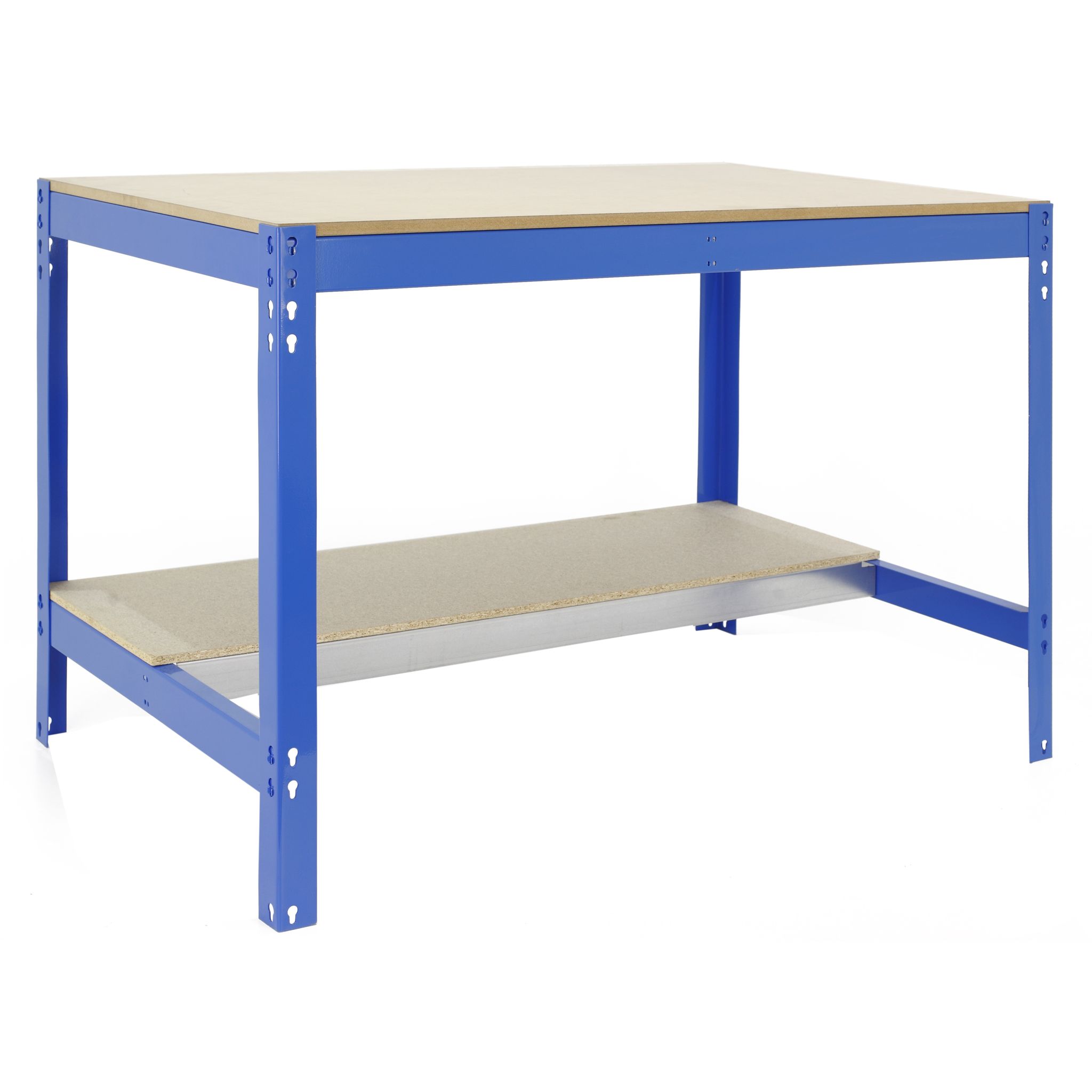 Simonrack Werkbank 400 kg Belastbarkeit, 84,2x91x76 cm, Große Arbeitsfläche Arbeitsfläche, Arbeitstisch, Holz-Arbeitsplatte, Blau/Holz - BT0 - Bild 3