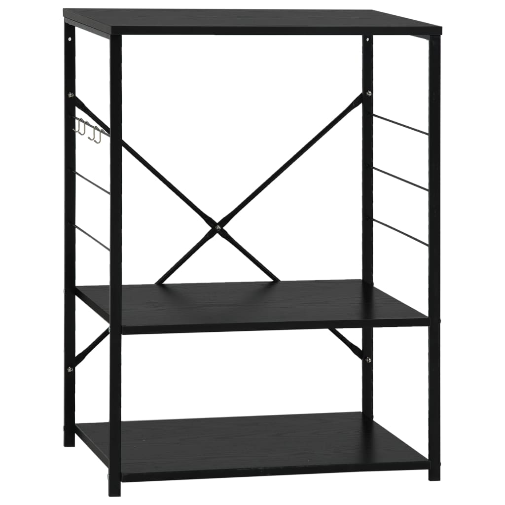 Mikrowellenregal Schwarz 60×39, 6×79, 5 Cm Holzwerkstoff Vidaxl
