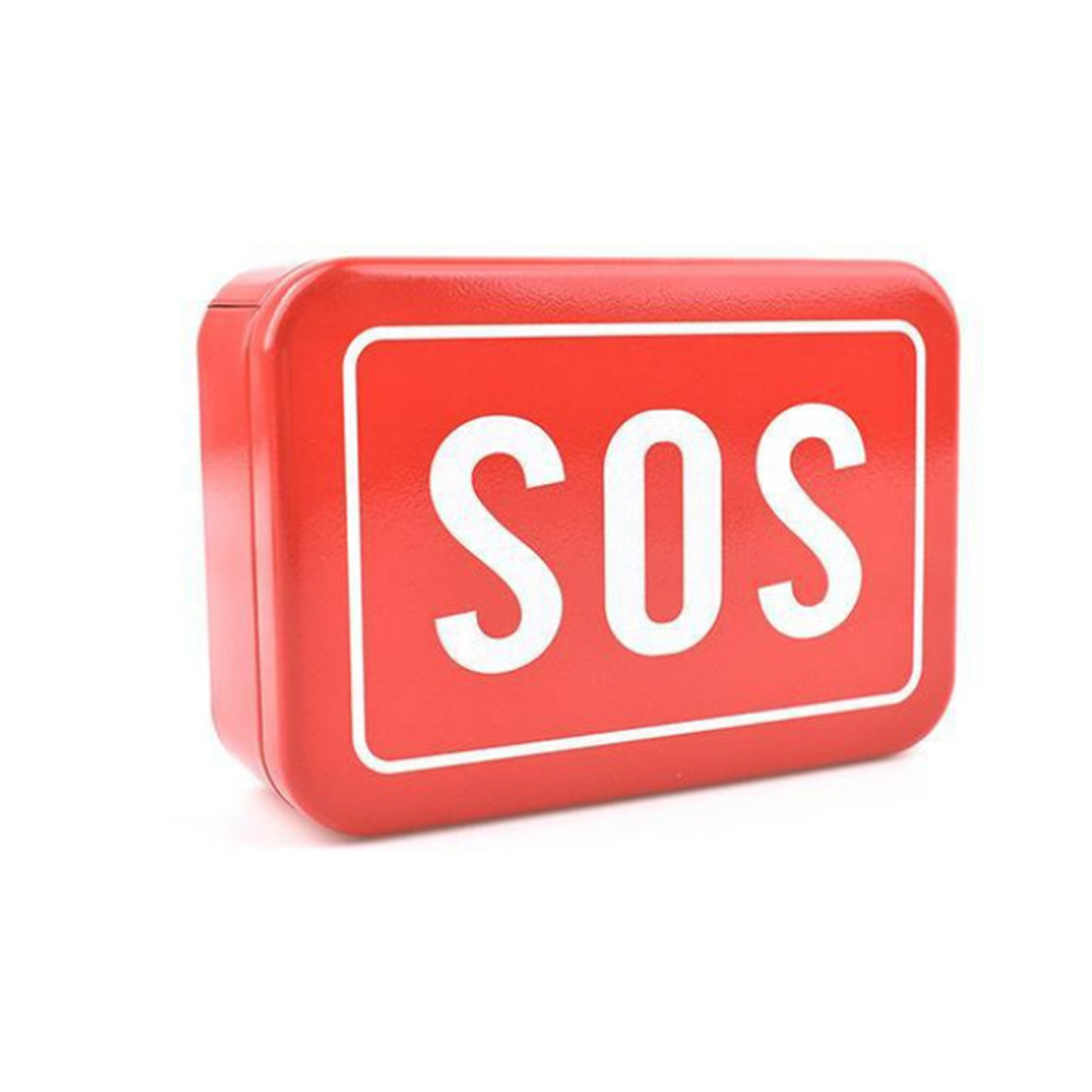 Boîte rectangulaire vide motif SOS en fer, rangement pour outillage et équipement de camping