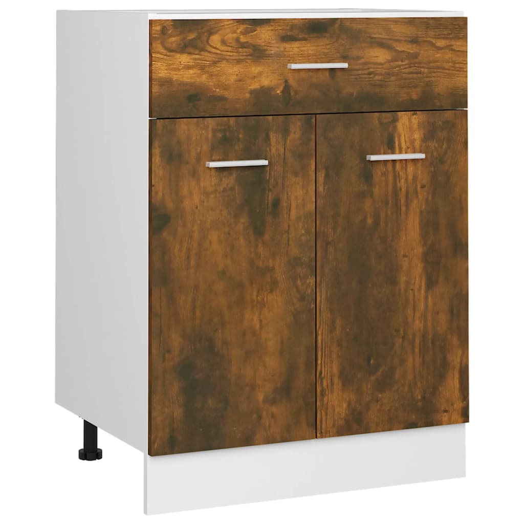 Drawer Bottom Cabinet Lyon Smoked Oak 60x46x81.5 Cm Engineered Wood Vidaxl