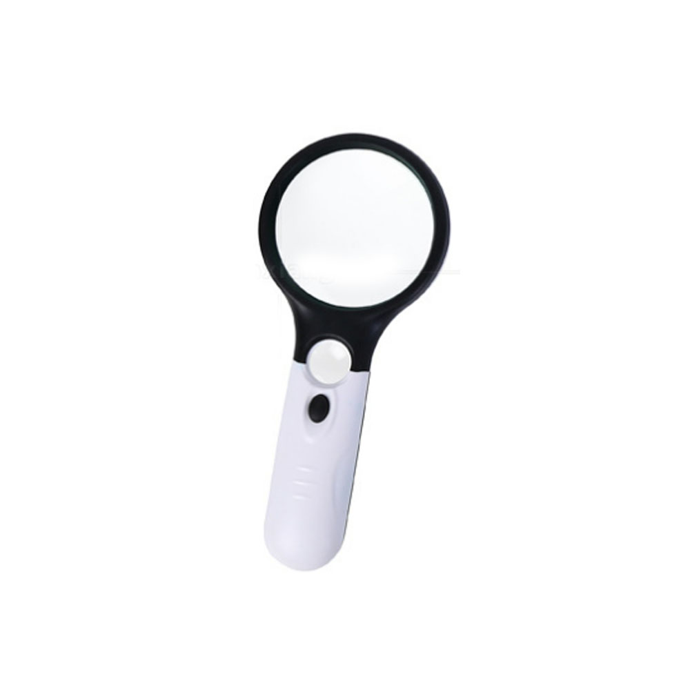 Loupe de lecture à main double lentille 3x et 45x, 3 LED, poignée ergonomique, 1 pièce