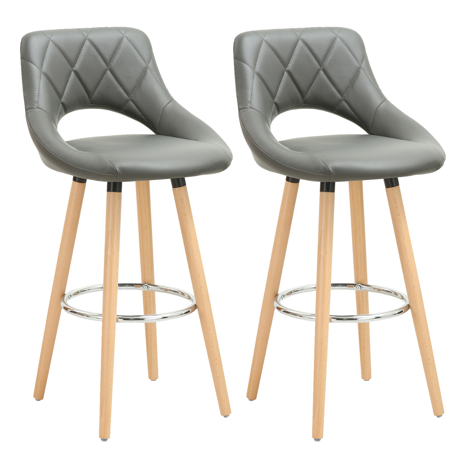 Woltu - Lot De 2 Tabouret De Bar Avec Dossier Et Repose-pieds