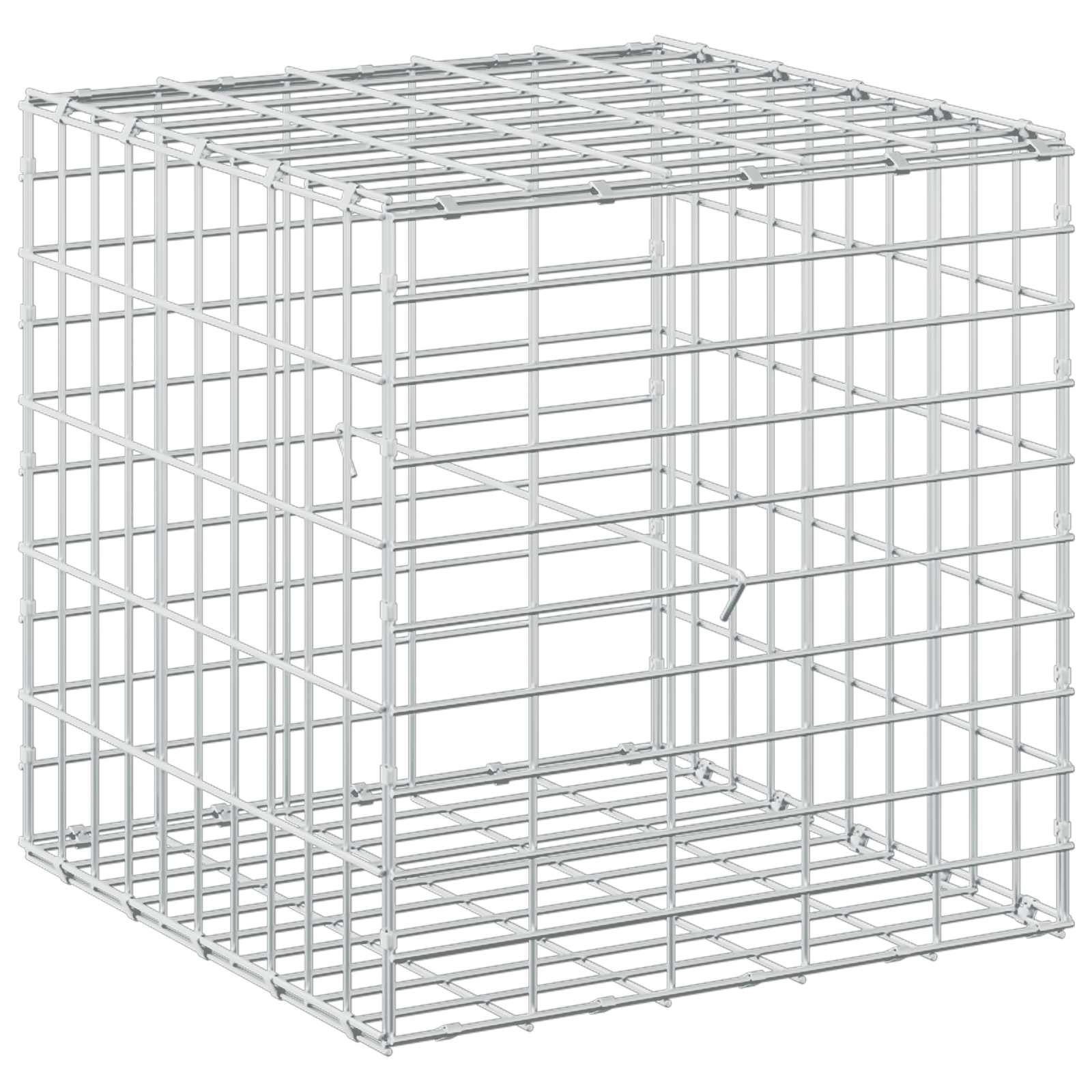 Vidaxl Versilbert Gabione Mit 5 Mm Draht Und 5X10 Cm Maschen 50X50x50 Cm
