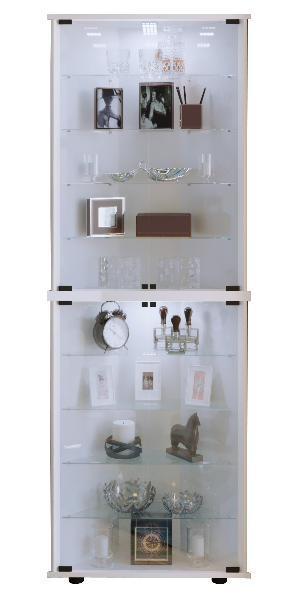 Eckvitrine   ¦ weiß ¦ Maße (cm): B: 67,5 H: 176 T: 23.0 Schränke > Vitrinen - Sconto - Image 4
