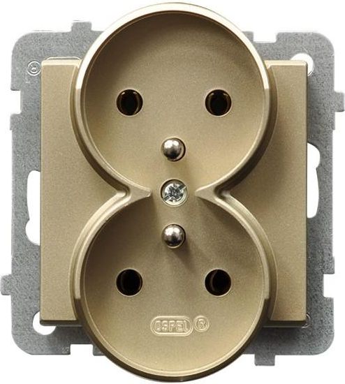 Ospel GP-2RRZ/m/39 Schutzkontakt-Steckdose, IP20, 16 A, 71 mm, goldfarben - Bild 4