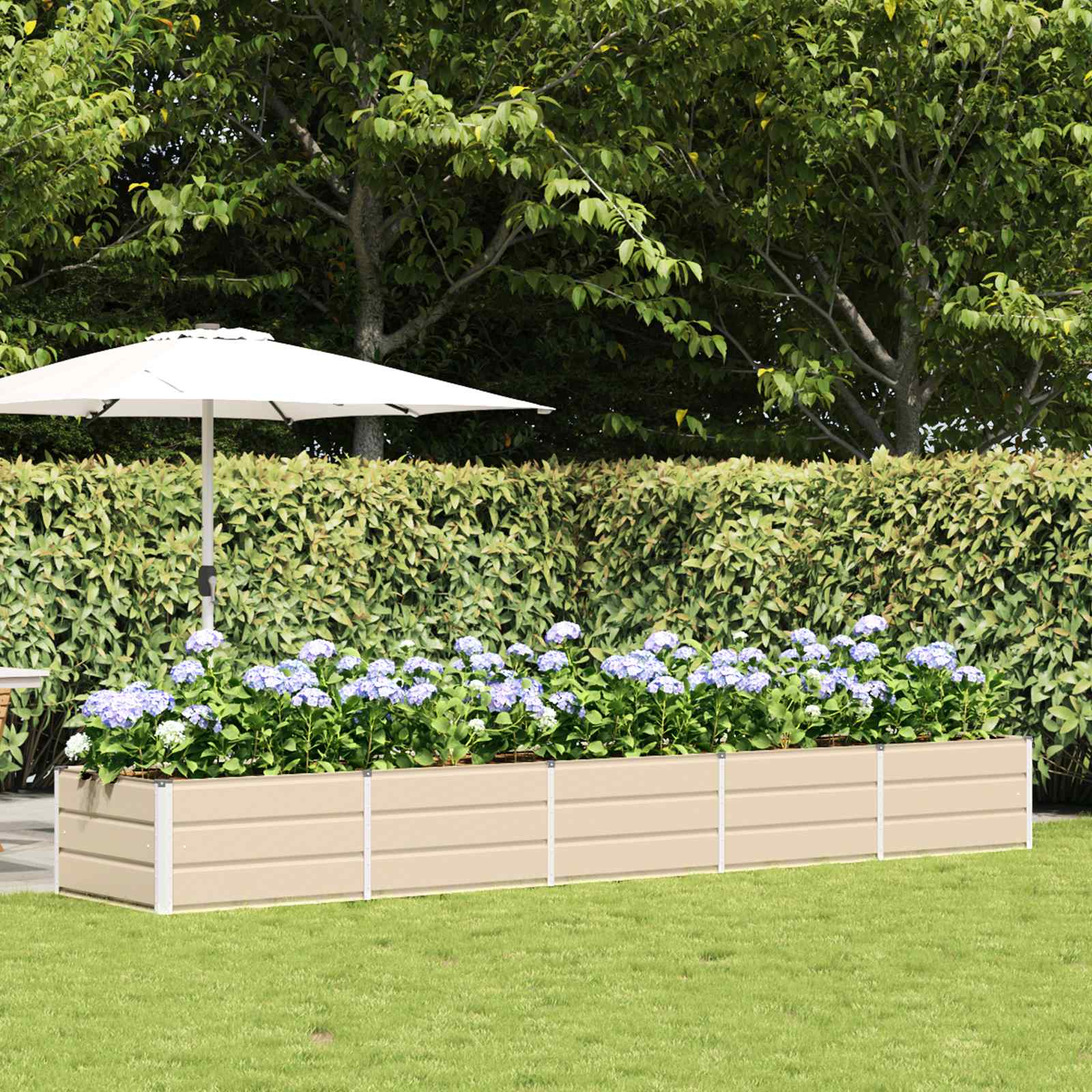 Planter Ivory 400 X 80 X 45 Cm Steel Vidaxl