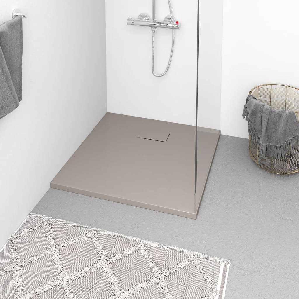 Shower Base Tray Smc Brown 80x80 Cm Vidaxl