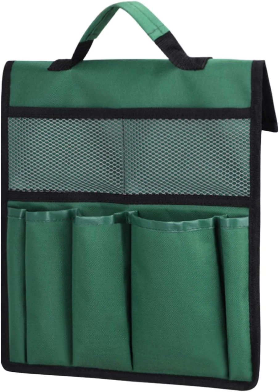 Sac à outils de jardin pliable en tissu Oxford 600D, 6 poches, 30,5 x 33 cm, vert