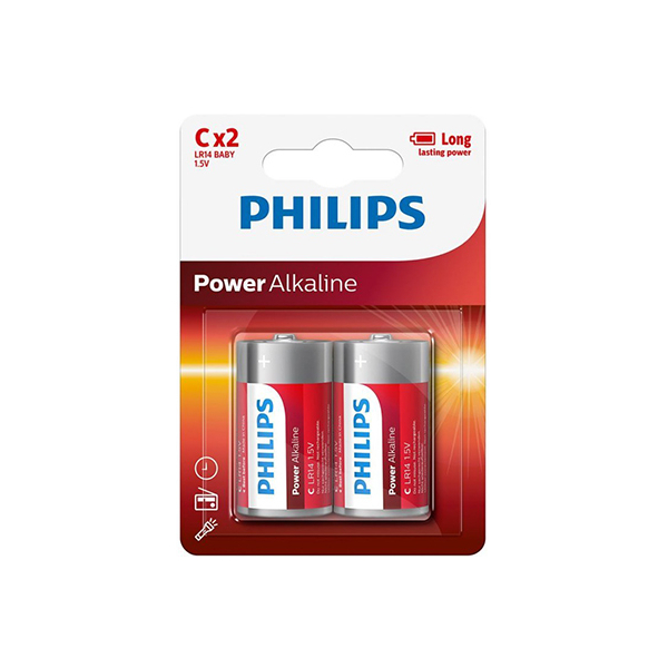 Philips 2Er-Pack C Lr14p2b/05/ 1,5V/ Alkaline-Batterien