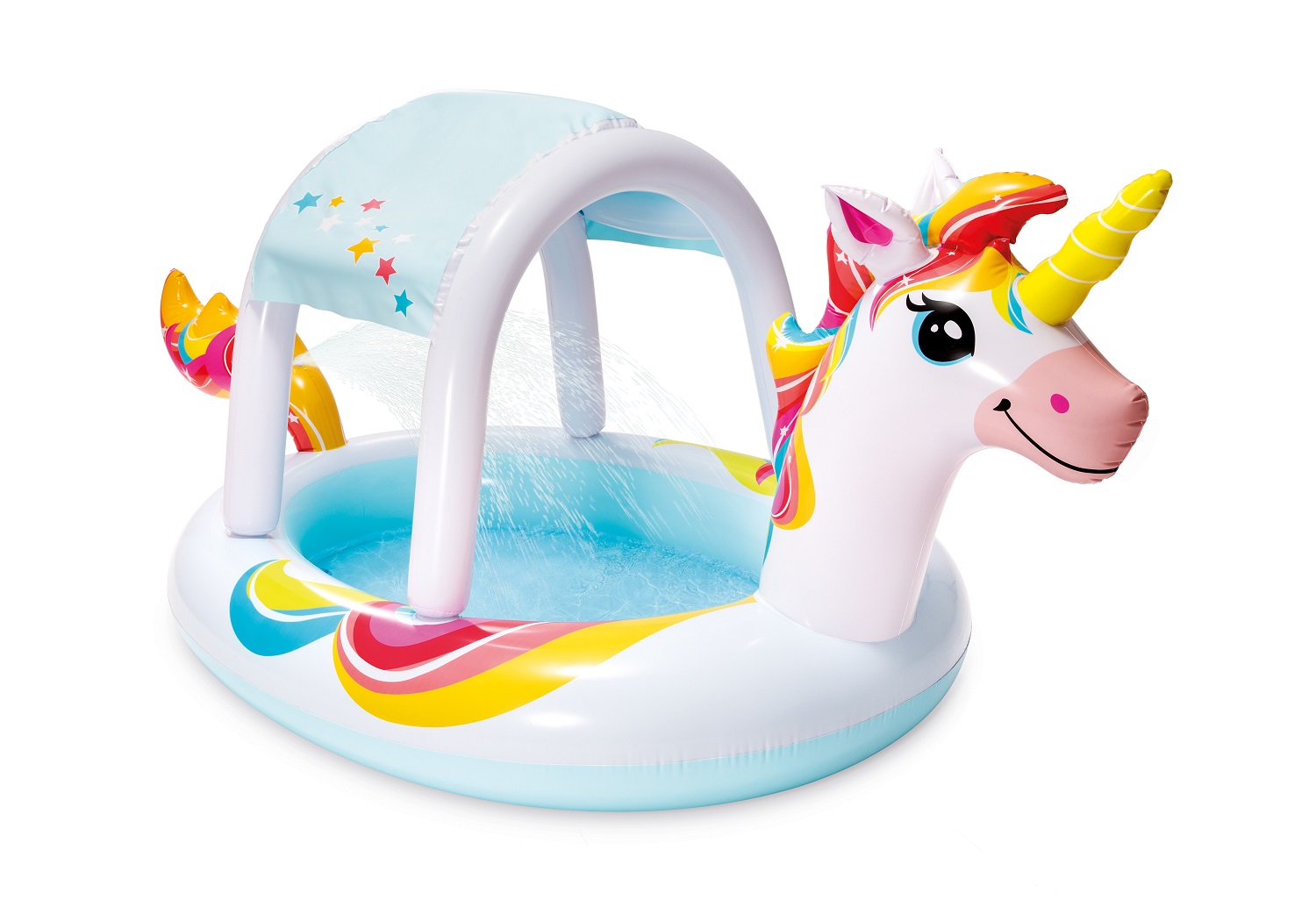 Intex Bunt Aufblasbarer Pool Mit Dusche Und Einhorn-Markise - Bild 3