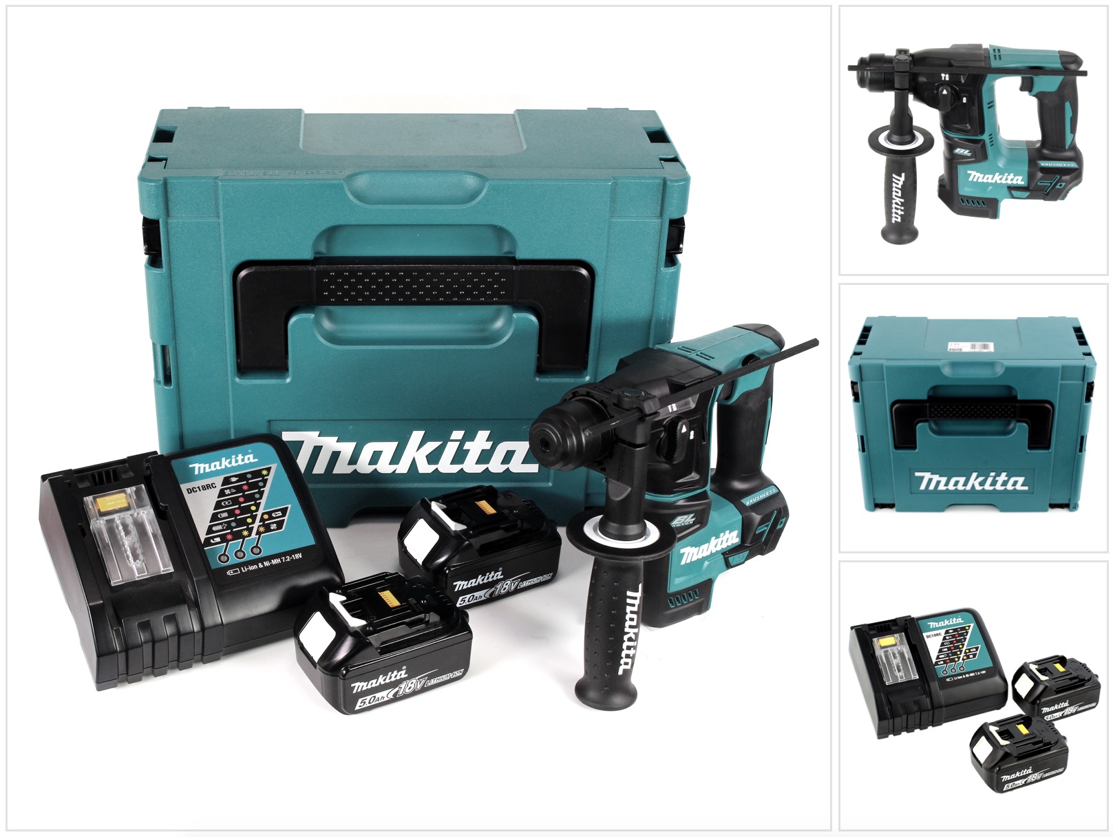 Makita - Dhr 171 Rtj Akku Bohrhammer Brushless Sds Plus 18v 1, 2 J + 2x Akku 5, 0ah + Ladegerät + Makpac