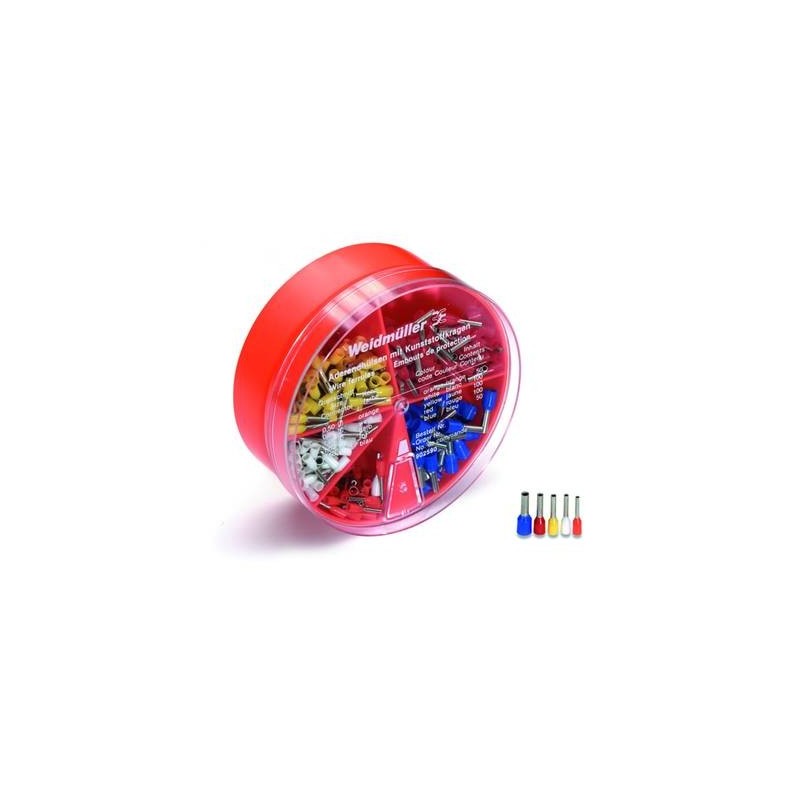 Assortiment dembouts simples blanc, gris, rouge, noir, bleu Weidmüller H-BOX 0,5-2,5QMM DIN 9025430000 400 pc(s) Box