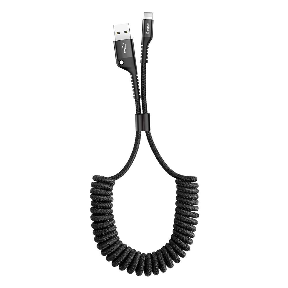 Baseus Schwarz Daten- Und Ladekabel Usb-A - Lightning Fish Eye Spring, 18W, 1M, Calsr-01 Calsr-01 - Bild 4