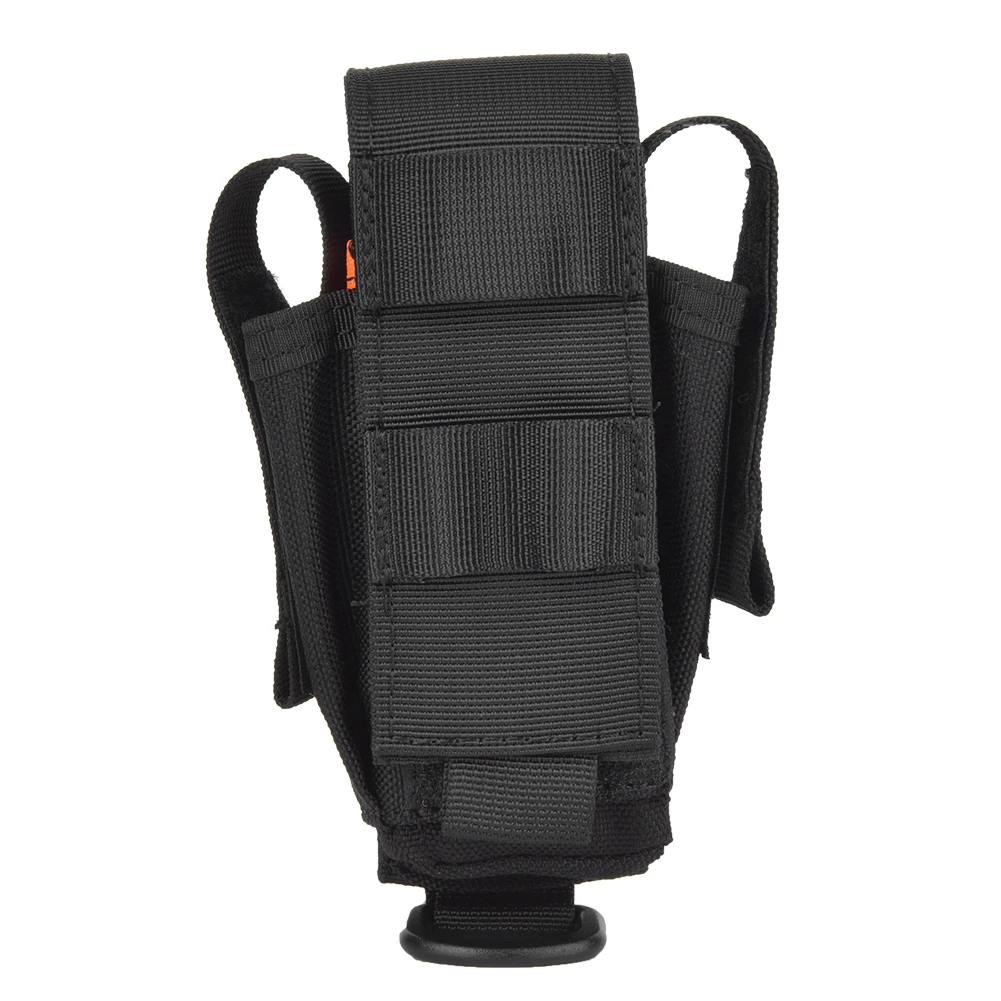 Sacoche à outils multifonctionnelle en nylon avec poches pour stylo, couteau et lampe torche, noir