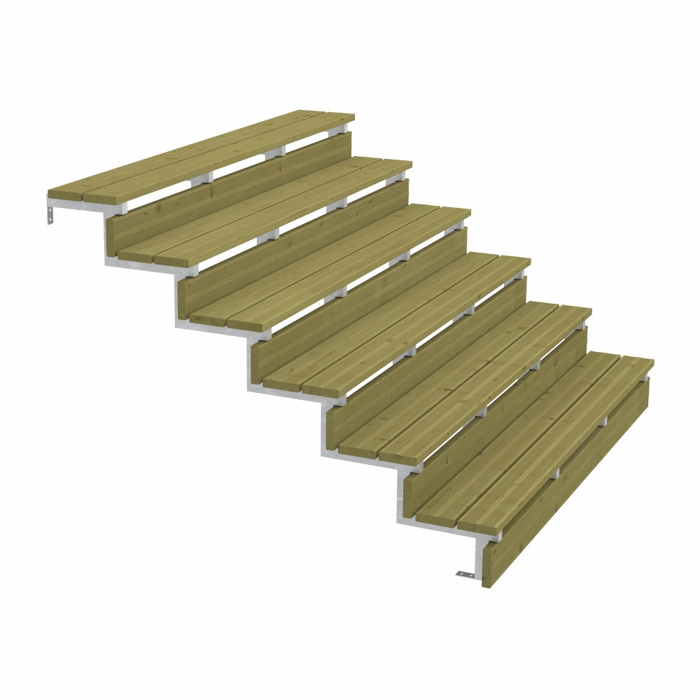 Plus Außentreppe Kiefer/feuerverzinkt 6 Stufen 180 Cm Breit Außentreppe
