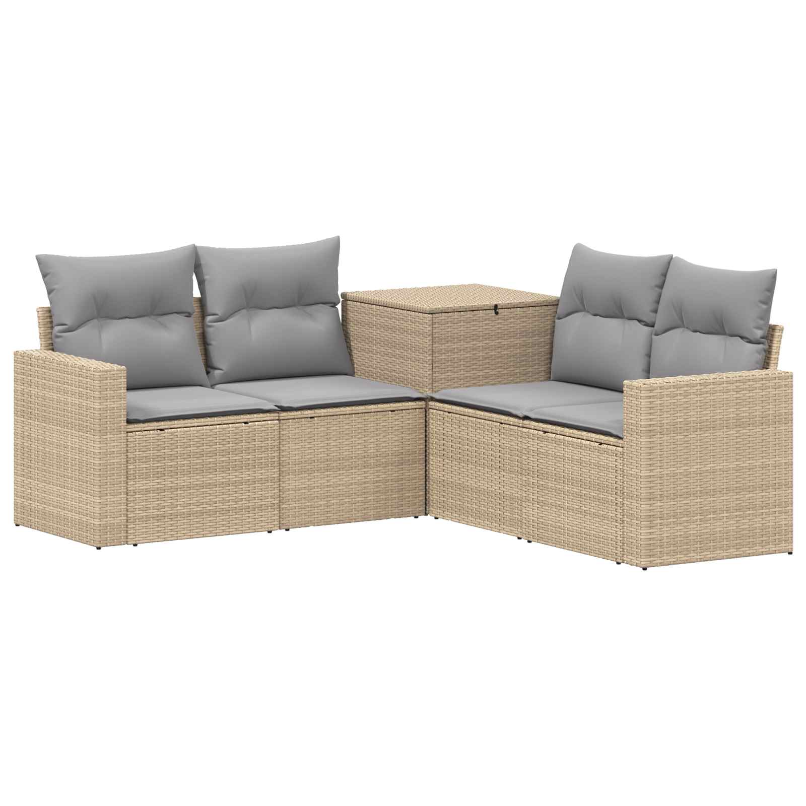 Vidaxl Beige Sofa Set 5 Stk. Und Hellgrau 182,5 X 182,5 X 85 Cm