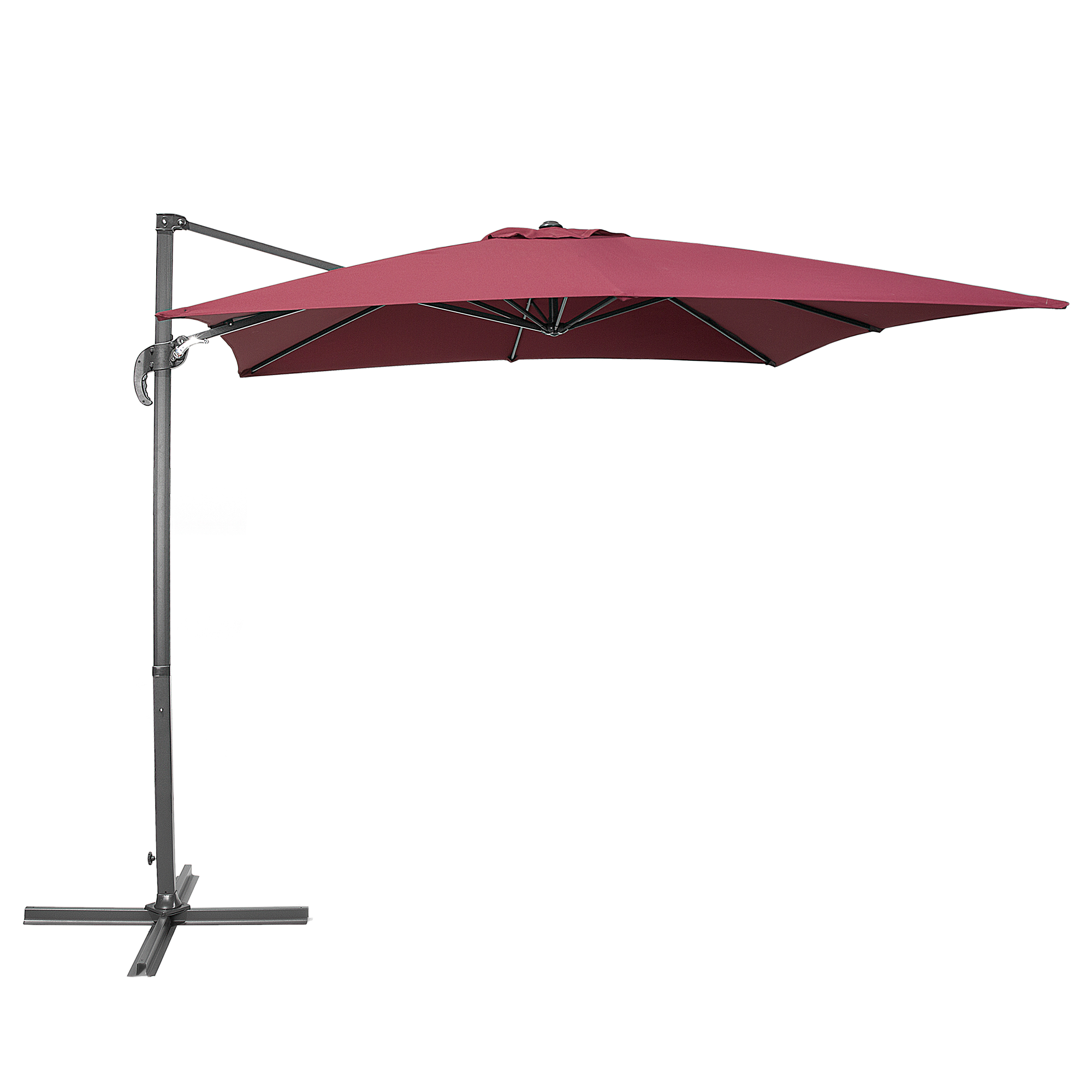 Beliani Sombrilla de Jardín Borgoña con Poste de Acero 235 cm Cantilever
