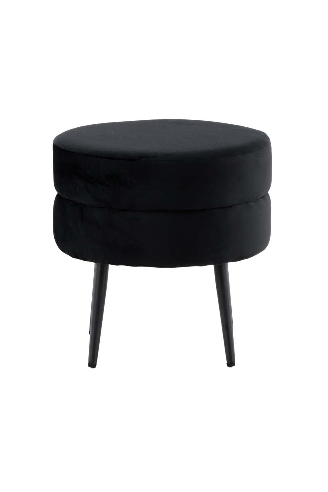 Schwarz Pot Pouf Ø40cm Velour - Bild 4