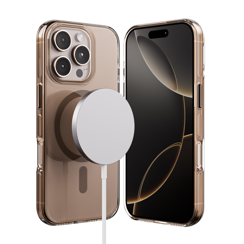 Oem Transparent Crong Clear Mag Pro - Iphone 16 Pro Max Magsafe Hülle (Desert)