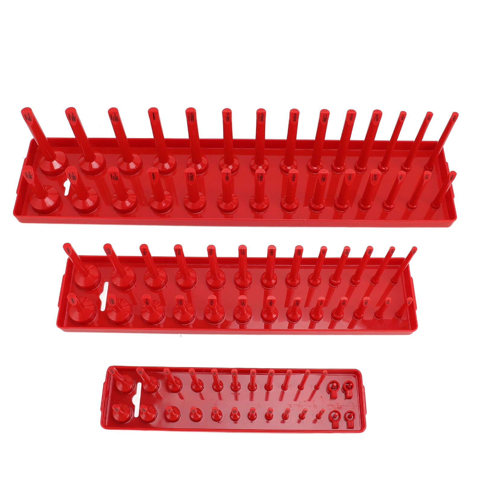 Organisateur de douilles en plastique rouge, plateau à colonnes hautes, lot de 3