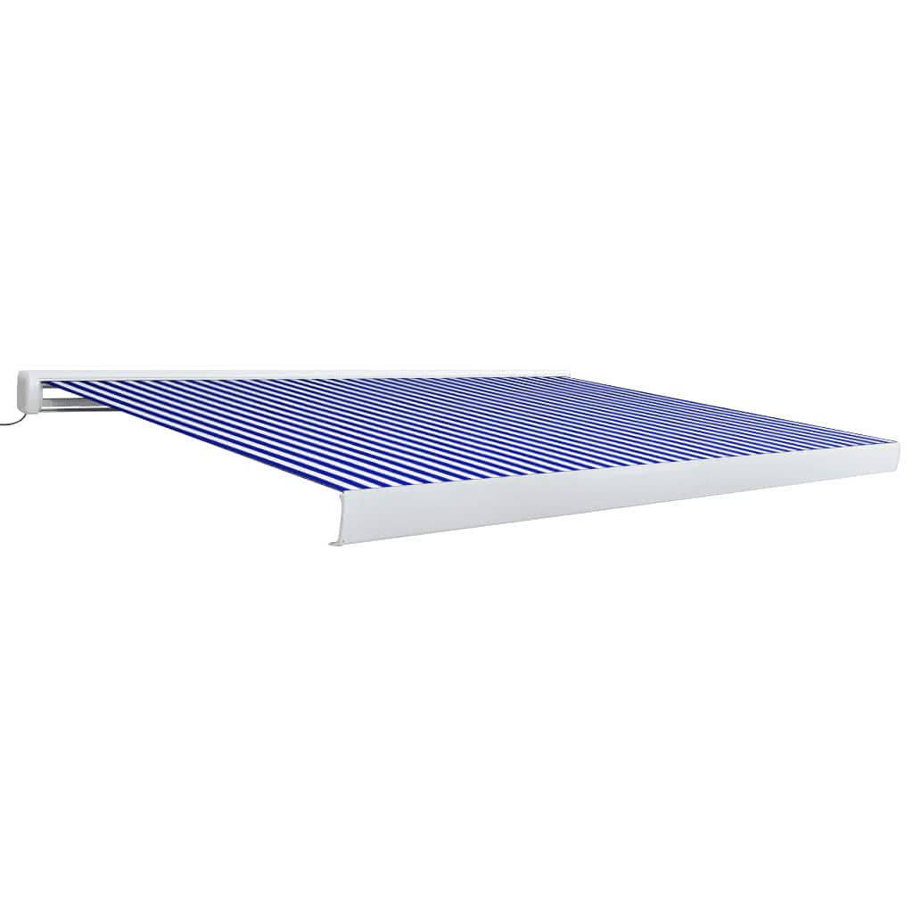 Motorised Cassette Awning 400x300 Cm Blue And White Vidaxl