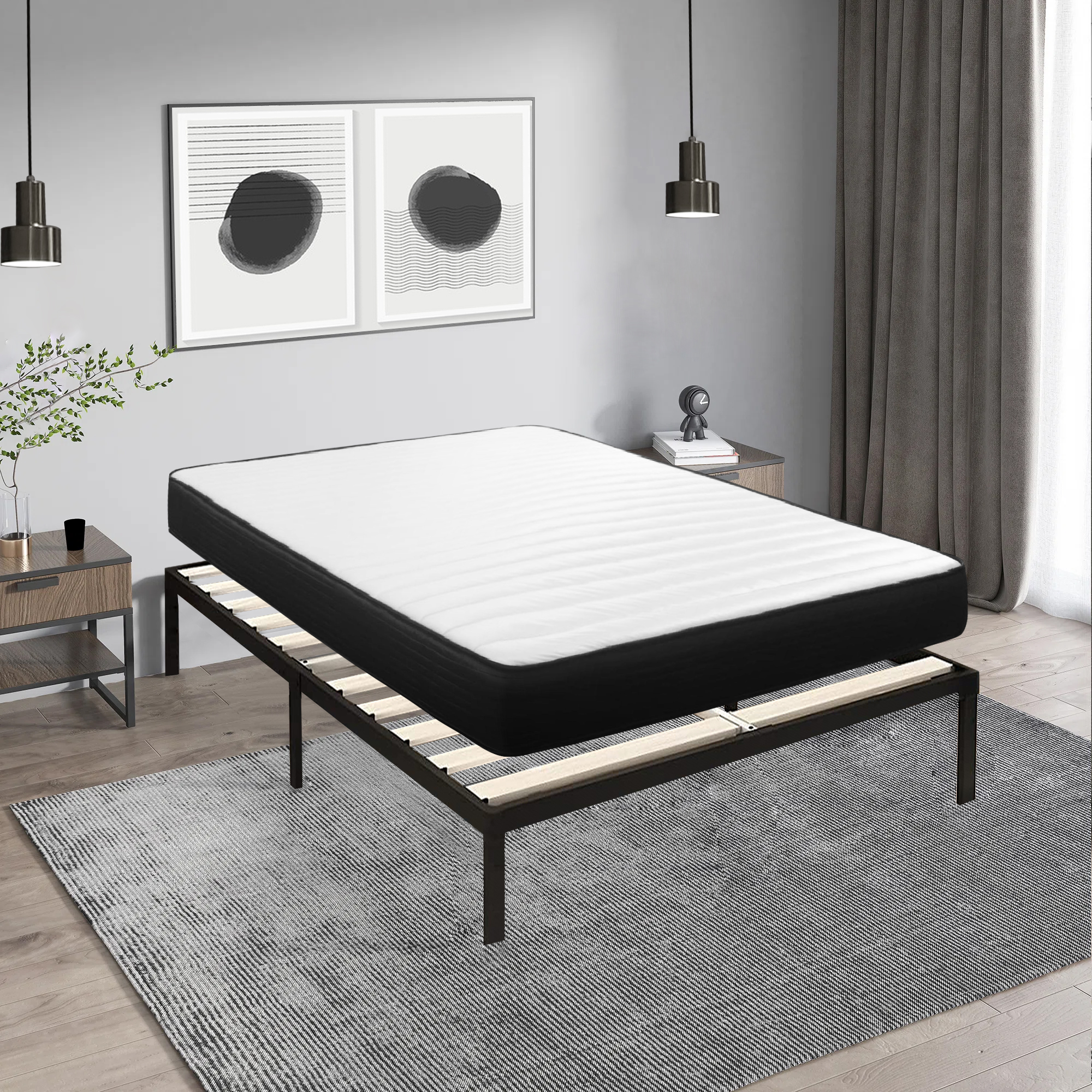 Lit Ensemble Sommier Et Matelas 140x190 Cm - Matelas 140x190x22cm