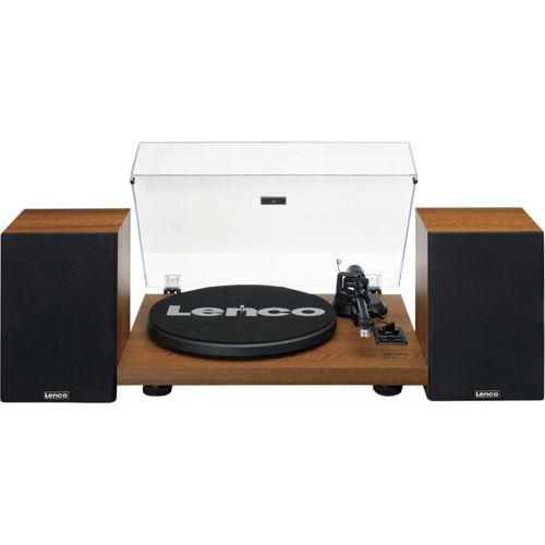 Lenco Ls-480WD - Bluetooth® Plattenspieler Mit Zwei Externen Lautsprechern Und 2 X 30 Watt Rms - Holz