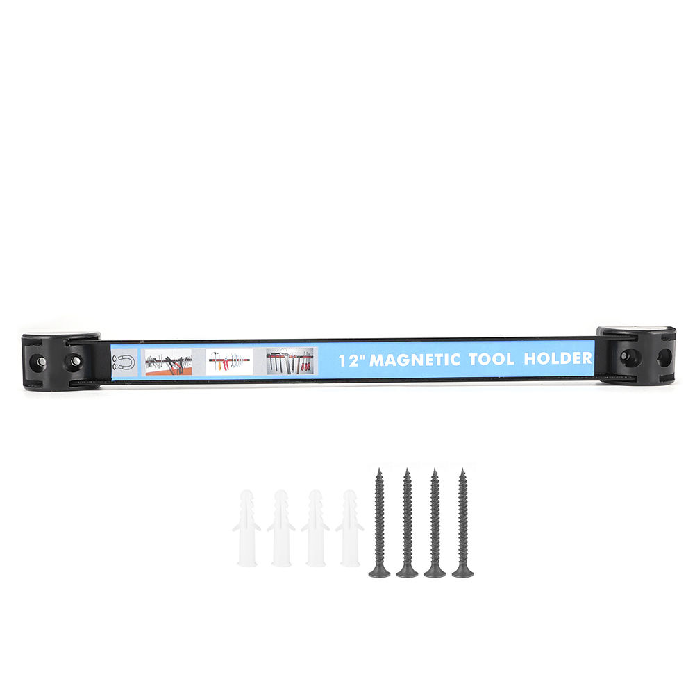 Barre aimantée pour rangement d'outils, 12 pouces (30 cm), acier au carbone, connectable, bleu et noir